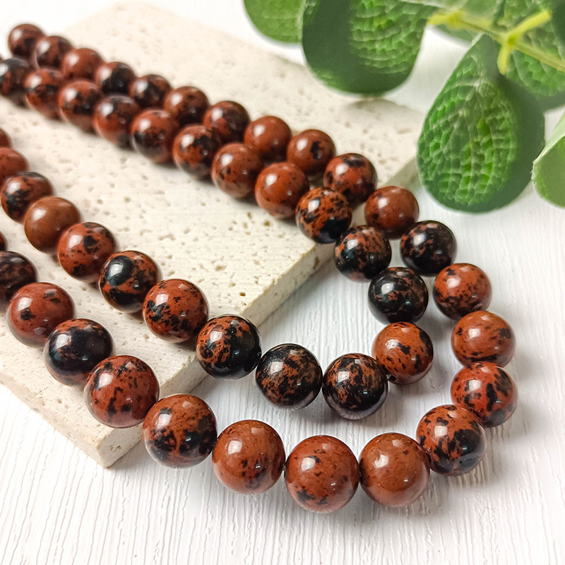 Natural Mahogany Obsidian Loose Beads for Jewelry Making Manufacturers Wholesale Stone Beads 