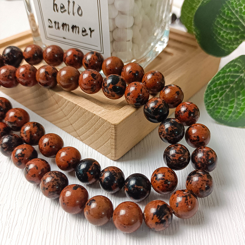 Natural Mahogany Obsidian Loose Beads for Jewelry Making Manufacturers Wholesale Stone Beads 