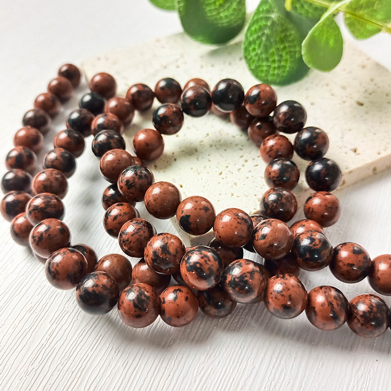 Natural Mahogany Obsidian Loose Beads for Jewelry Making Manufacturers Wholesale Stone Beads 