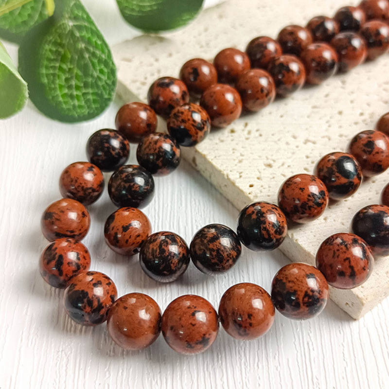 Natural Mahogany Obsidian Loose Beads for Jewelry Making Manufacturers Wholesale Stone Beads 
