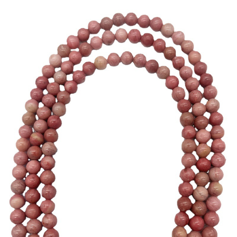 High Grade Genuine Natural Rose Pink Rhodonite Beads Round Smooth Gemstone Loose Beads for DIY 