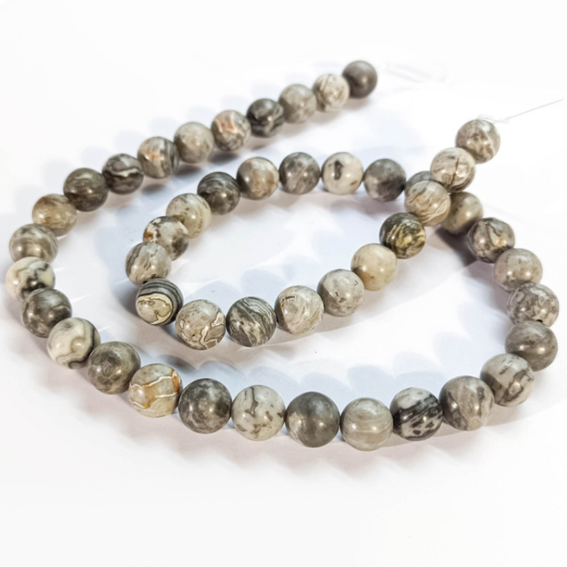 Map Jasper Round Beads Bracelet Natural Stone Beads For Jewelry Making Natural Map Jasper Beads