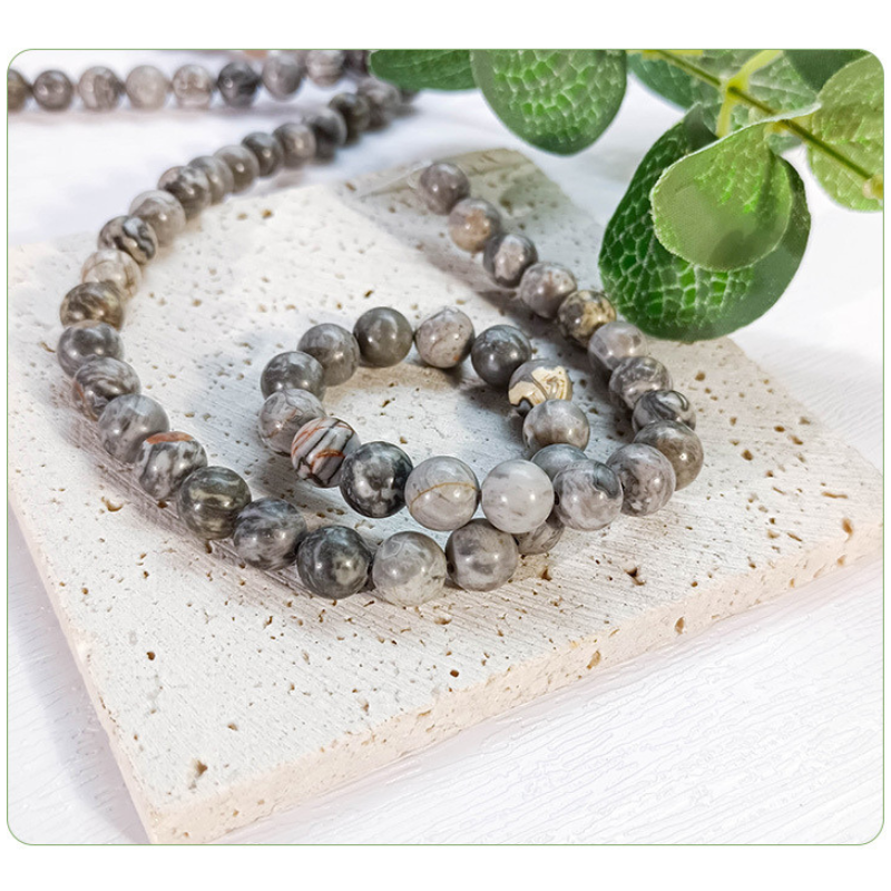 Map Jasper Round Beads Bracelet Natural Stone Beads For Jewelry Making Natural Map Jasper Beads