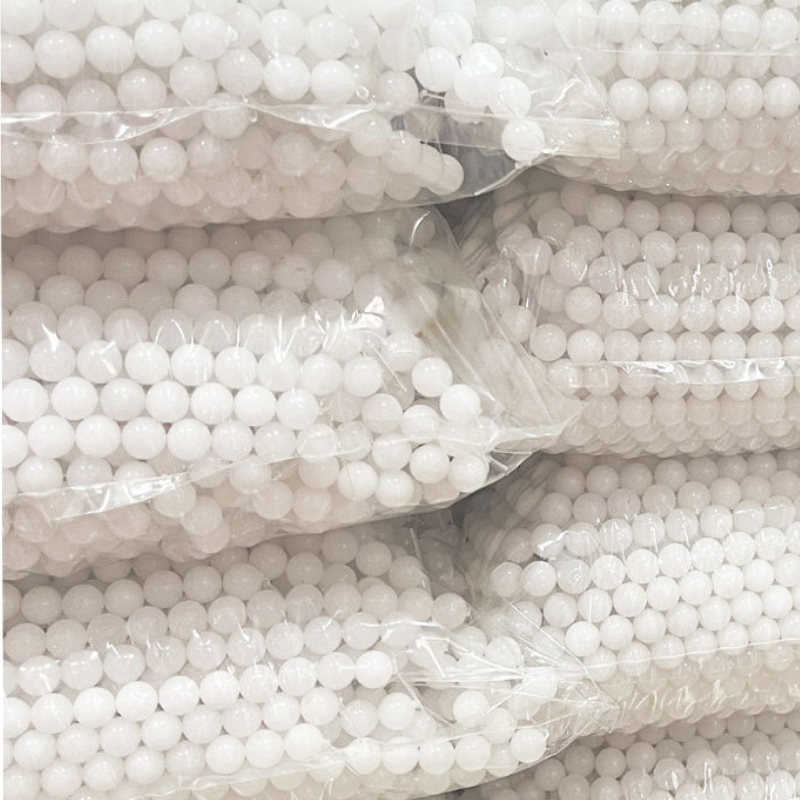 Factory Price Natural White Jade Stone Round 8mm Beads Line For Making Jewellry 