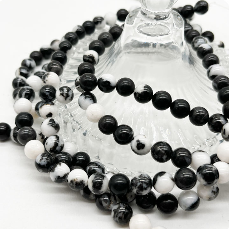 Black White Zebra Natural Stone Beads for Jewelry Making Energy Stone Healing Power Enjoy DIY Making