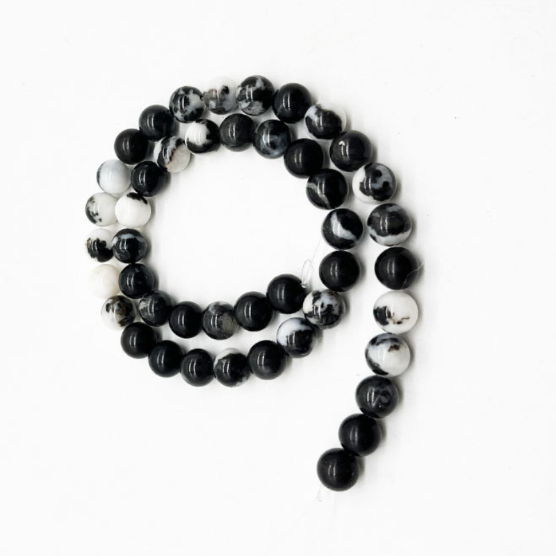 Black White Zebra Natural Stone Beads for Jewelry Making Energy Stone Healing Power Enjoy DIY Making