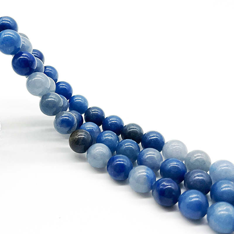 8mm Natural Blue Aventurine Gemstone Round Spacer Loose Stone Beads for Jewelry Making