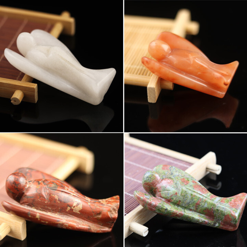 Natural Crystal Stone Hand Carved 1.5 or 2 Inch Clear Quartz Angle Rose Quartz Angle For Decoration