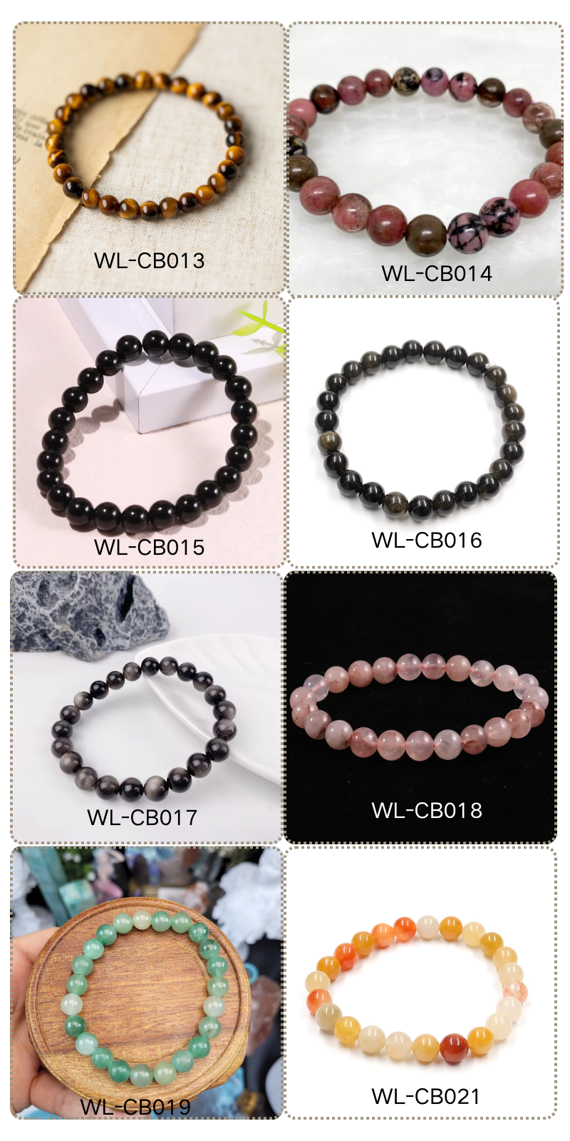 Natural Stone Jewelry Gift Handmade Genuine Crystal Healing Gemstone Beaded Stretch Bracelets