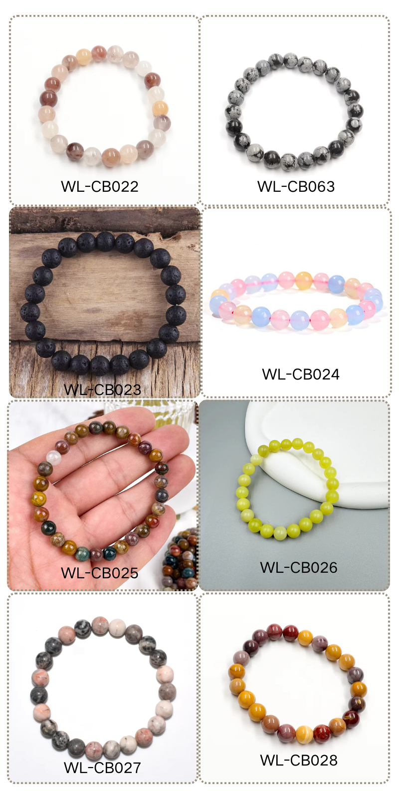 Natural Stone Jewelry Gift Handmade Genuine Crystal Healing Gemstone Beaded Stretch Bracelets