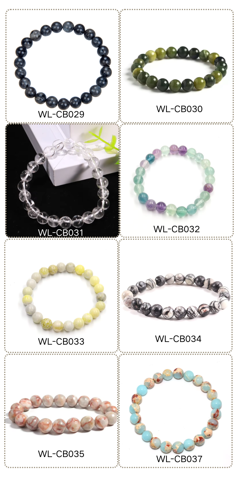 Natural Stone Jewelry Gift Handmade Genuine Crystal Healing Gemstone Beaded Stretch Bracelets