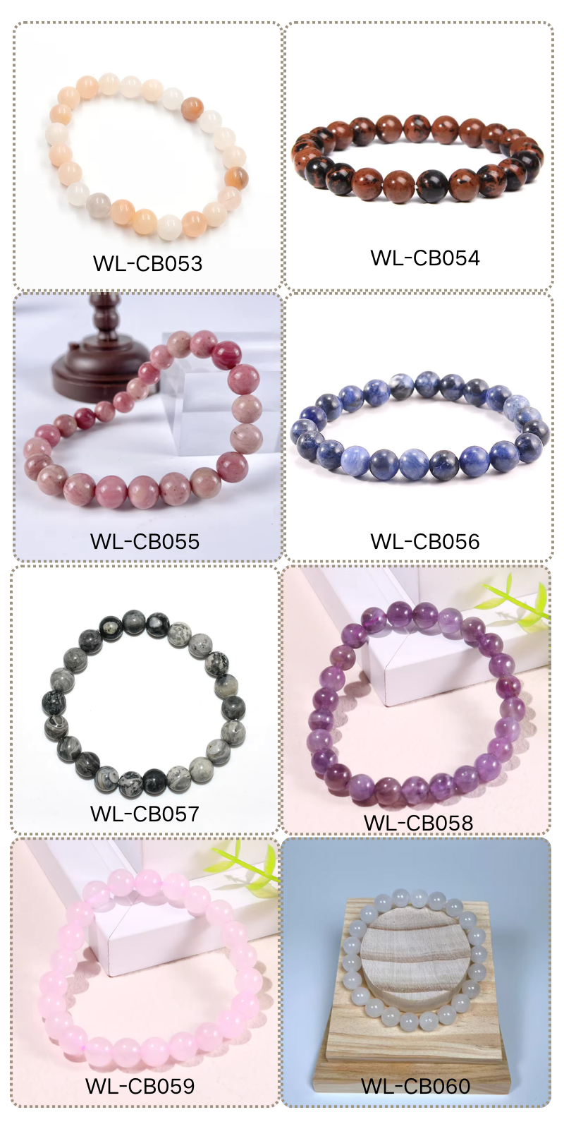 Natural Stone Jewelry Gift Handmade Genuine Crystal Healing Gemstone Beaded Stretch Bracelets